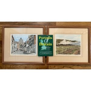 Framed Portraits of Britain Watercolor Print Set by Philip & Glyn Martin